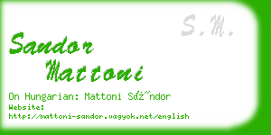 sandor mattoni business card
